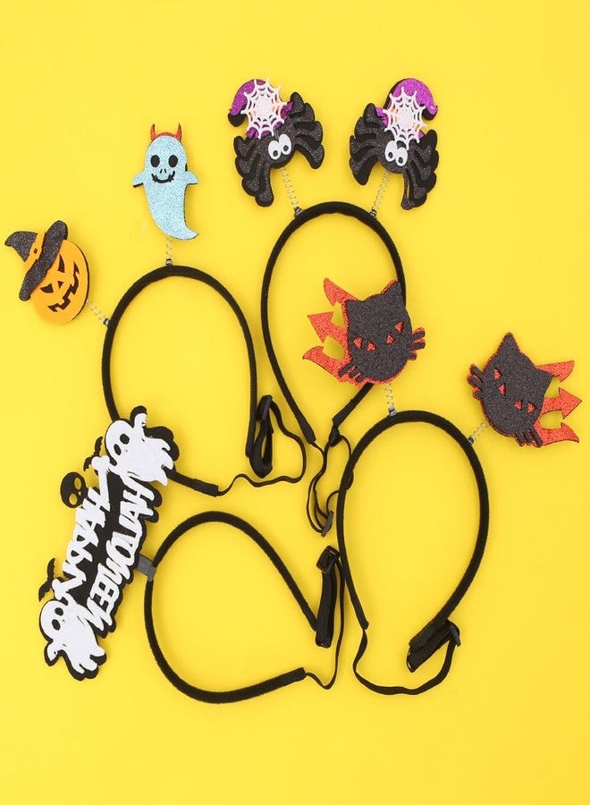 Apol Halloween Dog Headbands,4 Pcs Adjustable Pet Puppy Cat Halloween Headbands Devil Pumpkin Ghost Spider Dog Headwear for Small Medium Large Dogs Pet Halloween Costume Accessories Holiday Photo Prop - Image 4