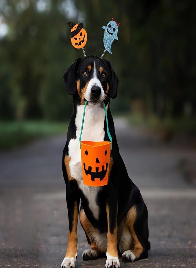 Apol Halloween Dog Headbands,4 Pcs Adjustable Pet Puppy Cat Halloween Headbands Devil Pumpkin Ghost Spider Dog Headwear for Small Medium Large Dogs Pet Halloween Costume Accessories Holiday Photo Prop - Image 5