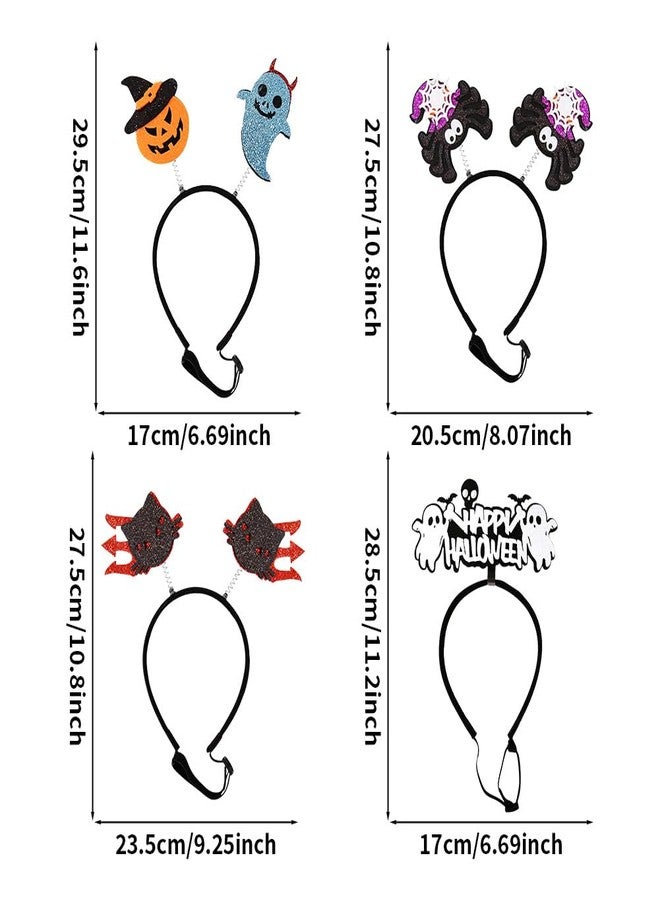Apol Halloween Dog Headbands,4 Pcs Adjustable Pet Puppy Cat Halloween Headbands Devil Pumpkin Ghost Spider Dog Headwear for Small Medium Large Dogs Pet Halloween Costume Accessories Holiday Photo Prop - Image 2