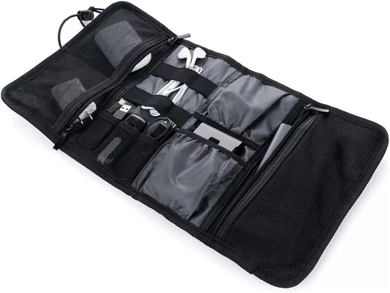Universal Electronics Travel Gadgets Carrying Case for Charger USB Cables SD Memory Cards, Black - Image 1