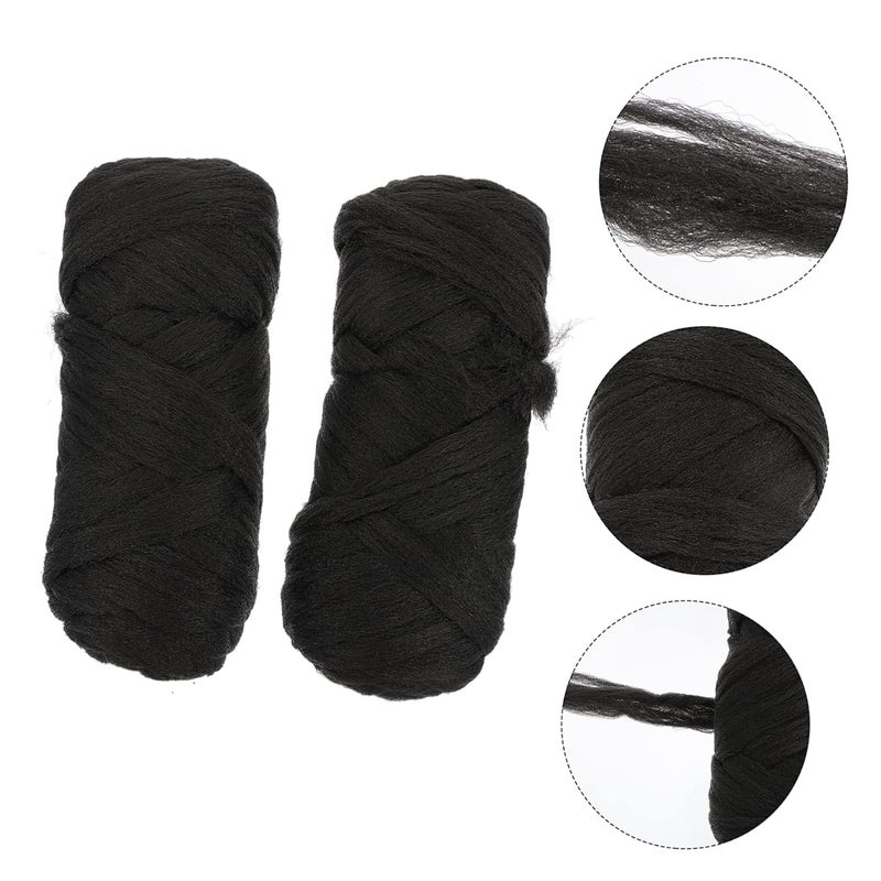 Healeved 2Rolls Braid Hair Wire Polypropylene Silk Wig Thread for Long Realistic Wig Styling for Daily Dress Up Parties Festivals and More - Image 2