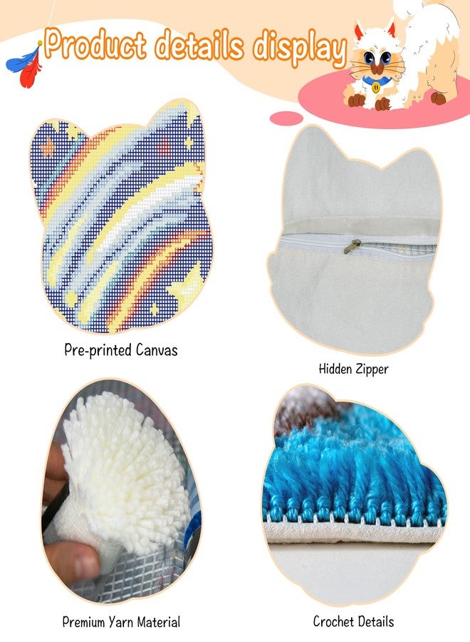 YP Latch Hook Kit DIY Crochet Carpet Pillowcase for Adults Kids Beginners,Starry Sky Patterns Pre-Printed Canvas Yarn Rug Hooking Kits Creative Craft Home Decor,17"X17" - Image 5