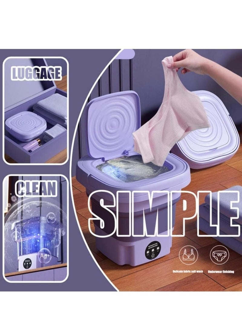 Generic - Portable Mini Washing Machine with 3 Modes With Timing Portable Washer With Soft Spin And Draining For Socks Baby Clothes Towels and Small Items 6L - Image 1