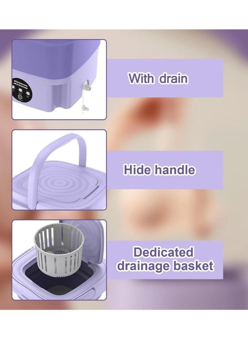 Generic - Portable Mini Washing Machine with 3 Modes With Timing Portable Washer With Soft Spin And Draining For Socks Baby Clothes Towels and Small Items 6L - Image 1