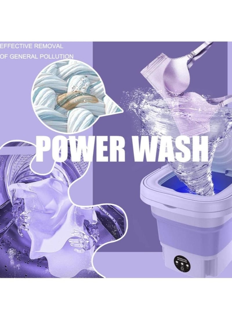 Generic - Portable Mini Washing Machine with 3 Modes With Timing Portable Washer With Soft Spin And Draining For Socks Baby Clothes Towels and Small Items 6L - Image 1