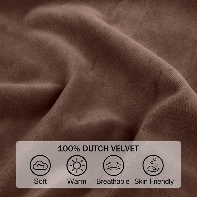 downluxe Indoor Chair Cushions for Dining Chairs, Dutch Velvet Fabric Memory Foam Chair Pads with Ties for Kitchen, Dining Room and Bedroom, 17" X 16" X 1.5", Brown, 6 Pack - Image 3