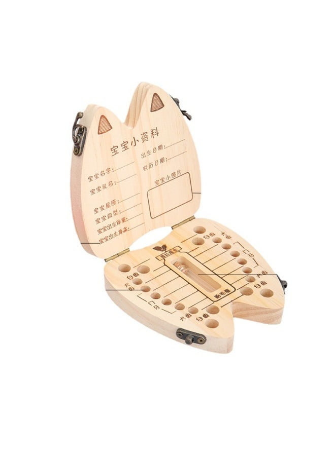 Generic Children's Nipple Box Boys And Girls Fetal Hair Souvenir Tooth Collection Storage Box Tooth House Wooden Tooth Change Storage Box-Specifications:Baby Boy  - Image 5