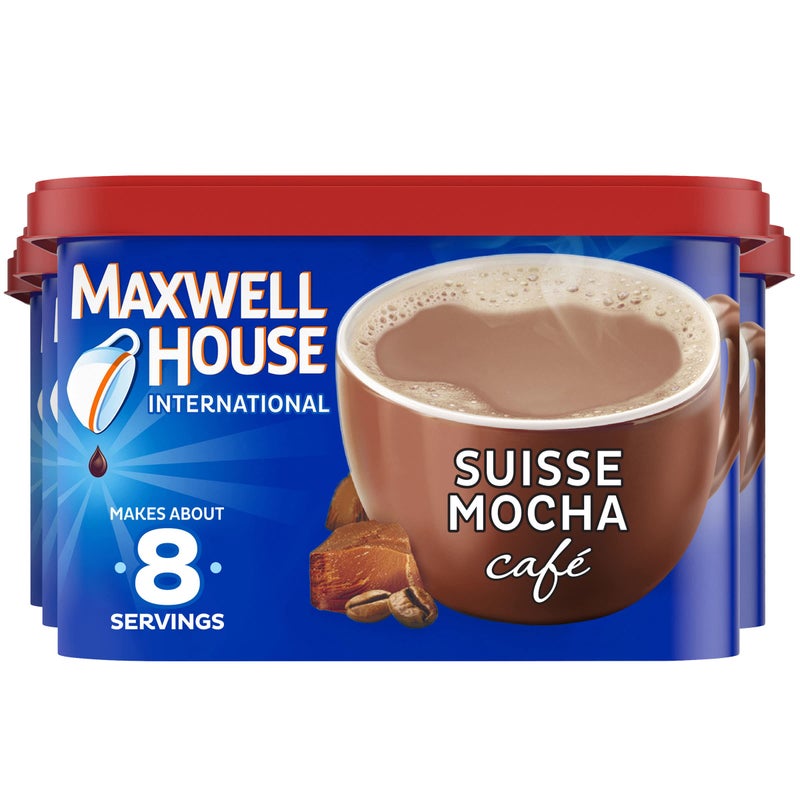 Maxwell House International Suisse Mocha Café-Style Instant Coffee Beverage Mix, 4 ct. Pack, 7.2 oz. Canisters - Image 1