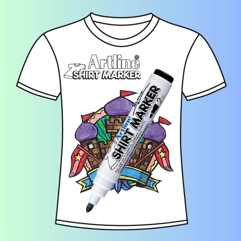 Artline Artline Shirt Markers, 2.0 mm Writing Width, Classic Flurocent Colours, Pack of 6(EKT-2-6W2)  - Image 2