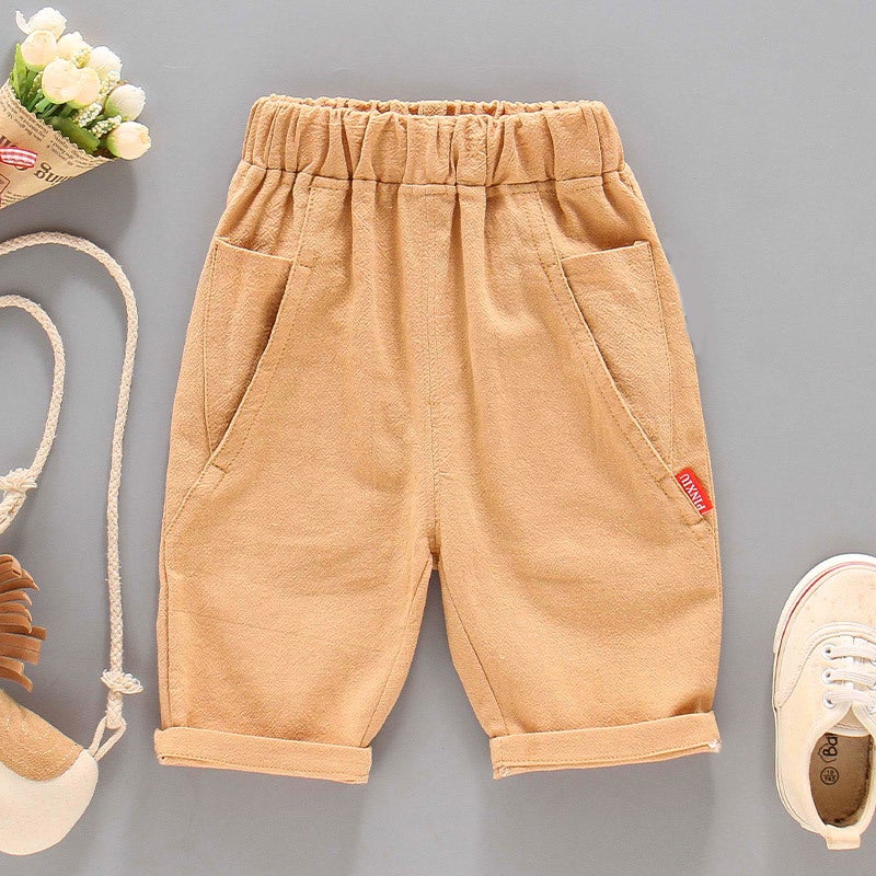 Boys Pants Summer Thin Cropped Pants 3-Year-Old Children'S Shorts 4 Loose 5 Casual 6 Solid Color 7 Boys' Baby 8 Outer Wear Tide - Image 4