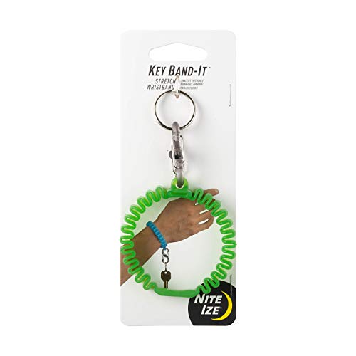 Nite Ize Key Band-It, Stretch Wristband Key Chain with S-Biner Clip, Lime - Image 1