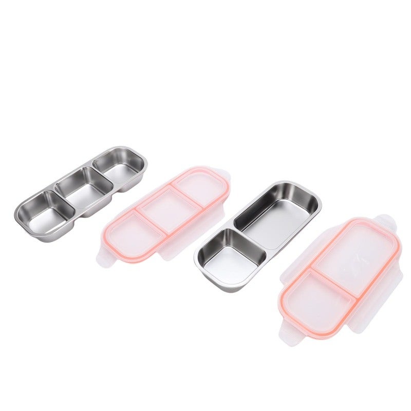 Stainless Steel Lunch Box: 2-Pack With 2 & 3 Compartments (700ml, 600ml) - Leak Proof Food Grade Silicone Seals Dishwasher Safe Bento Box for Office School Picnics - Image 4
