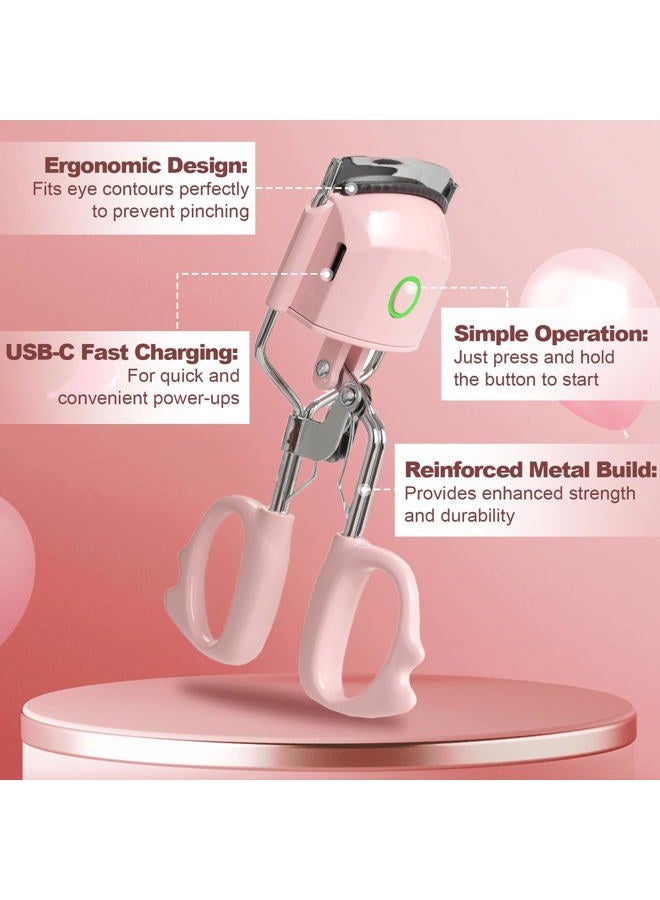 ZNJAVX Heated Eyelash Curler Fast Heat up Within 15s, Electric Eyelash Curlers with 2 Temperature Modes for 24H Long-Lasting Eyelash Curls, Type-C Rechargeable Lash Curler, Quick Natural Curling Eye Lashes - Image 5