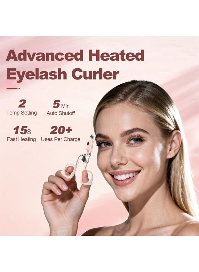ZNJAVX Heated Eyelash Curler Fast Heat up Within 15s, Electric Eyelash Curlers with 2 Temperature Modes for 24H Long-Lasting Eyelash Curls, Type-C Rechargeable Lash Curler, Quick Natural Curling Eye Lashes - Image 2