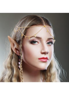 Mtlee Tlee 6 Pieces Gold Head Chain Jewelry Bohemian Bridal Headpiece Small Coins Leaf Flower Turquoise Gemstone Tassel Chain Wedding Headbands Boho Princess Hair Accessories For Women Girls  - Image 5