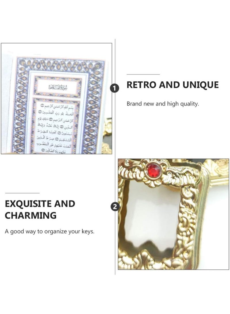 Generic Mini Ark Quran Book Keychain, Real Paper Can Read Arabic The Koran Key Random Sale Of Red And Blue 4x4.5cm  - Image 5