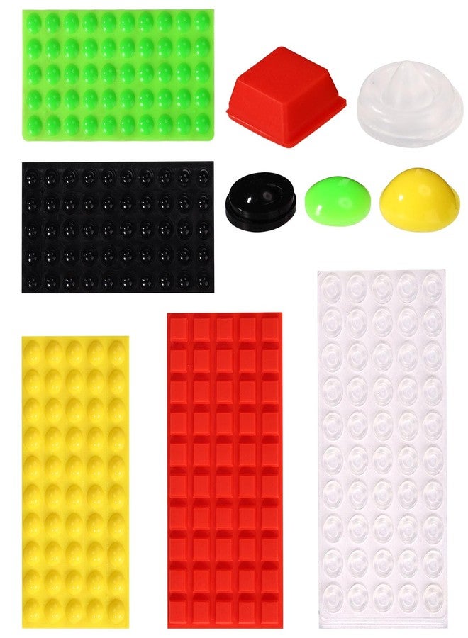 Tinoaly 250pcs Bump Dots for Visually Impaired, Assorted Sizes Silicone Braille Assistive Markers Low Vision Aids Tactile Stickers for Blind & Elderly (Black, Red, Green, Yellow, Transparent) - Image 1
