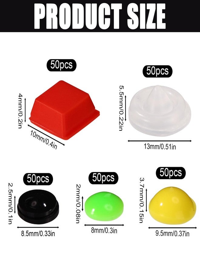 Tinoaly 250pcs Bump Dots for Visually Impaired, Assorted Sizes Silicone Braille Assistive Markers Low Vision Aids Tactile Stickers for Blind & Elderly (Black, Red, Green, Yellow, Transparent) - Image 2