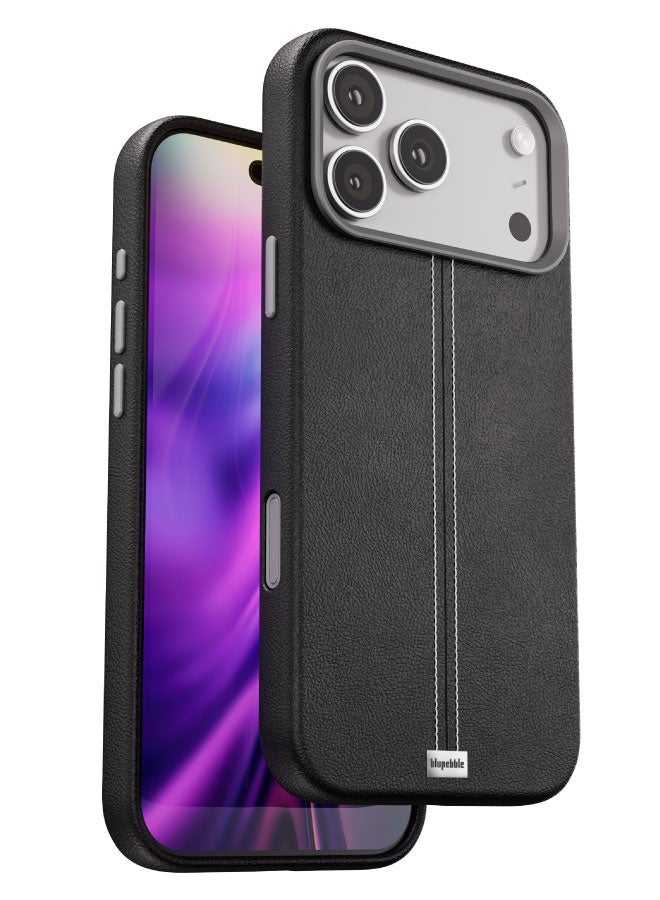 blupebble Elite Guard Leather MagSafe Case for iPhone 17 Pro / 17 Pro Max – Slim Shockproof Protective Cover, Wireless Charging Compatible - Image 1