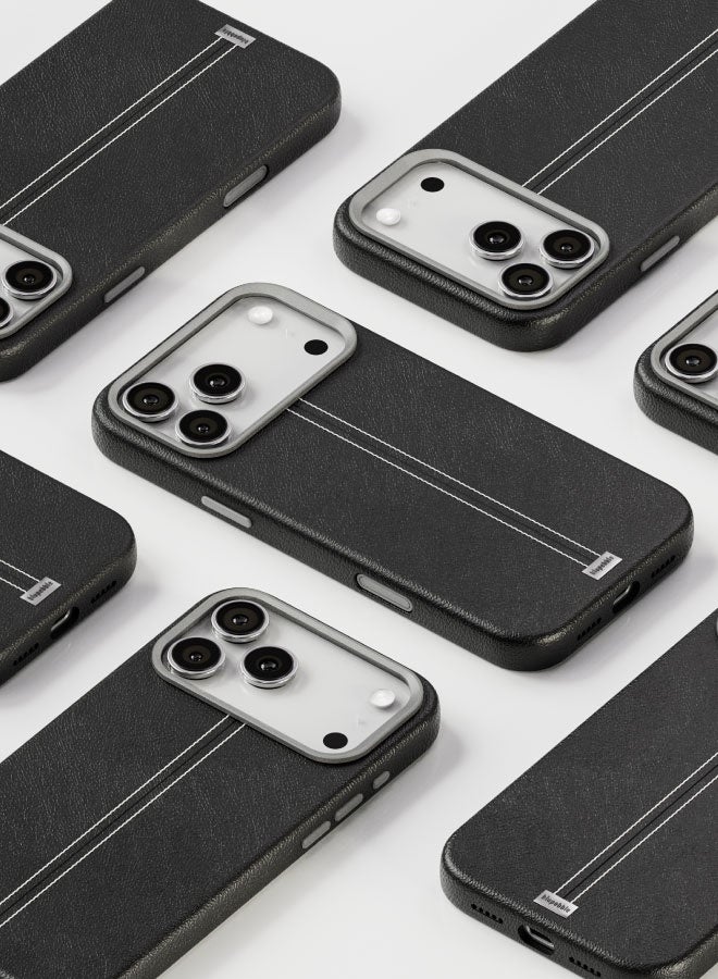 blupebble Elite Guard Leather MagSafe Case for iPhone 17 Pro / 17 Pro Max – Slim Shockproof Protective Cover, Wireless Charging Compatible - Image 4