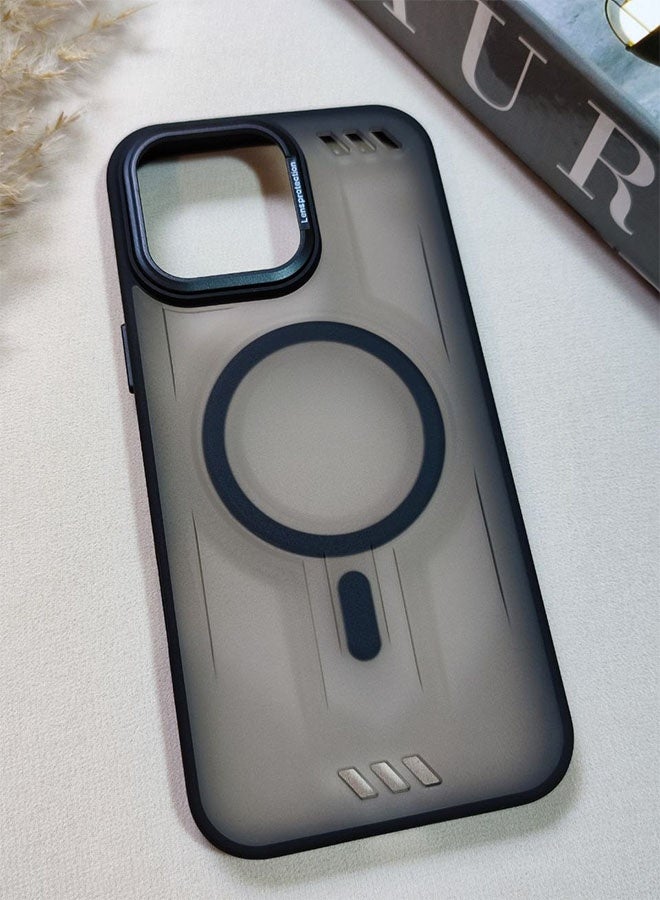 MagSafe Case For iPhone 16 Pro Max, Semi-Transparent Matte Case, Shockproof, Scratch And Fingerprint Resistant, Supports Magnetic Wireless Charging For iPhone 16 Pro Max - Black - Image 2