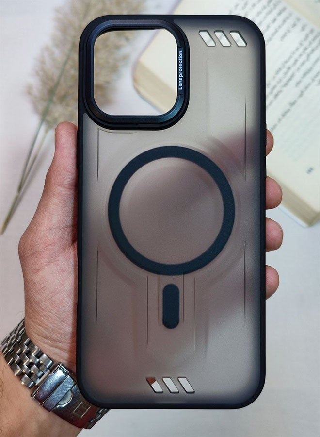 MagSafe Case For iPhone 16 Pro Max, Semi-Transparent Matte Case, Shockproof, Scratch And Fingerprint Resistant, Supports Magnetic Wireless Charging For iPhone 16 Pro Max - Black - Image 1