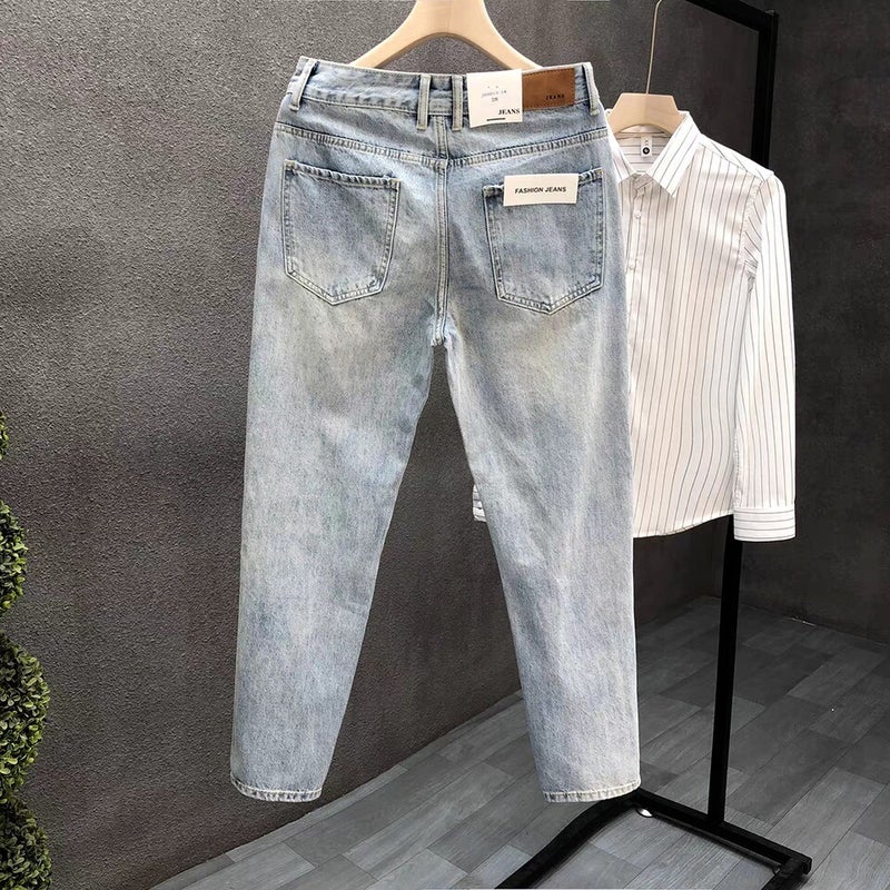 Unisex Classic Denim Jeans Loose Fit Daily Outdoor Wear