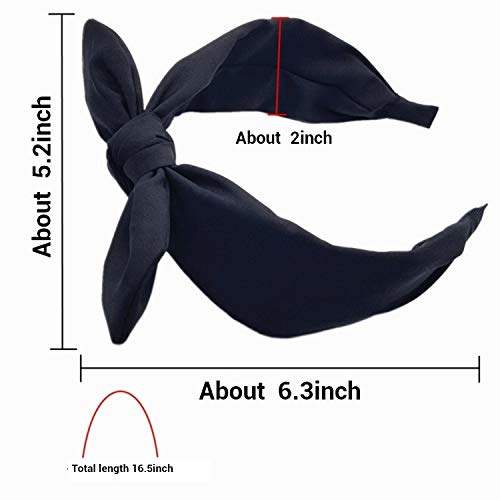 hodooly 1Pcs Knotted Headbands for Women,Turban Headband Wide Headbands Bowknot Hair Band for Women (Green) - Image 4