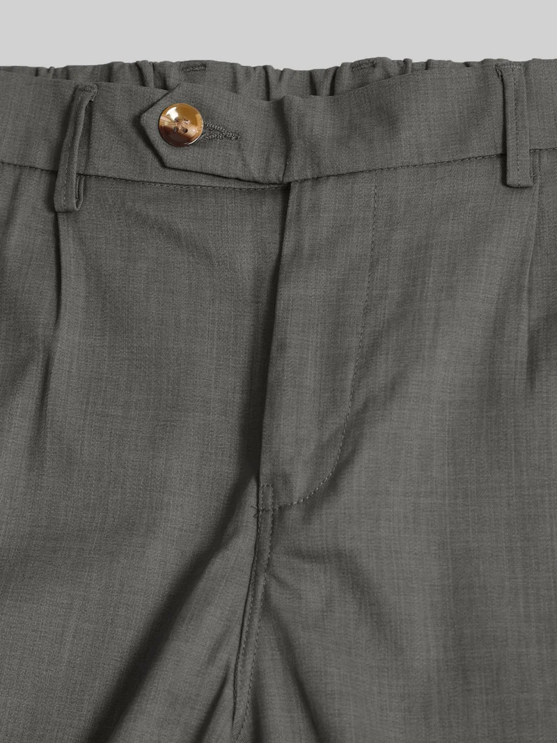 Maniac  Maniac Solid Steel Grey Baggy Cotton Blend Trouser for Men | Best Price UAE