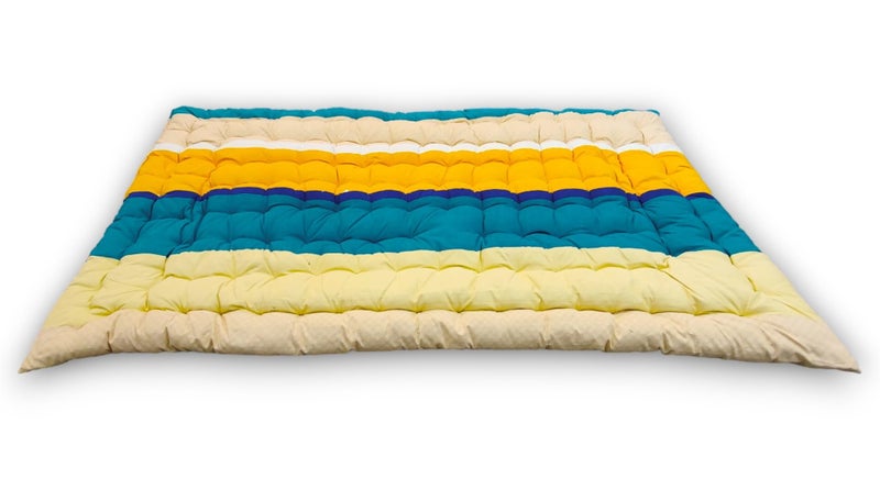 Deevine Craft Soft Cotton Foldable Mattress - Lightweight, Firm Single Gadda | 3D Design Print, 72x36 Inches (3x6 ft) | Portable for Picnic, 1 Sleeping Capacity (Beige Design Mattress) - Image 3