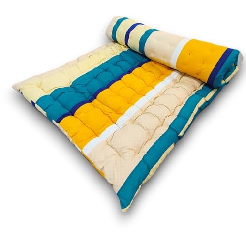 Deevine Craft Soft Cotton Foldable Mattress - Lightweight, Firm Single Gadda | 3D Design Print, 72x36 Inches (3x6 ft) | Portable for Picnic, 1 Sleeping Capacity (Beige Design Mattress) - Image 5