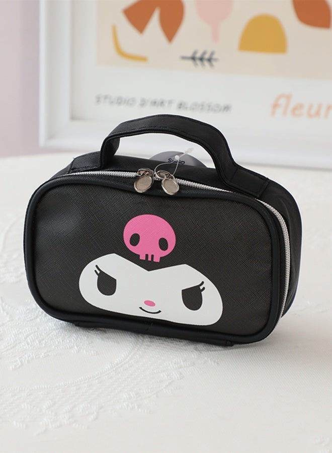 Travel cosmetic bag, large capacity, waterproof cosmetic Kuromi bag organizer with zipper, portable skincare bag - Image 1