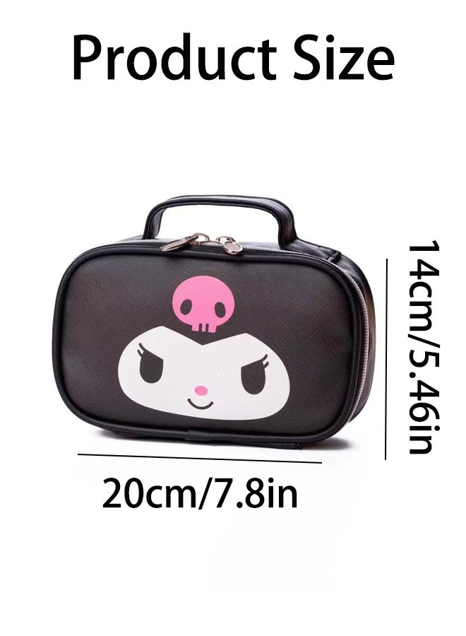 Travel cosmetic bag, large capacity, waterproof cosmetic Kuromi bag organizer with zipper, portable skincare bag - Image 2