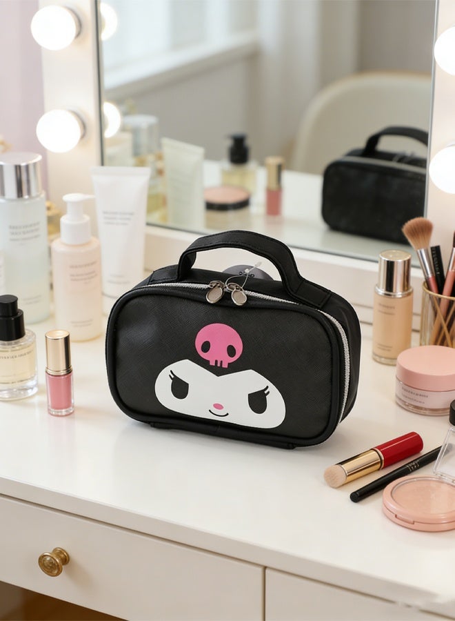 Travel cosmetic bag, large capacity, waterproof cosmetic Kuromi bag organizer with zipper, portable skincare bag - Image 4