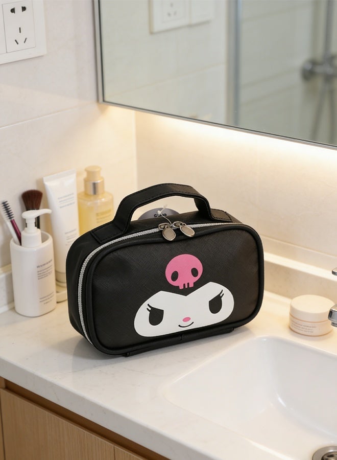 Travel cosmetic bag, large capacity, waterproof cosmetic Kuromi bag organizer with zipper, portable skincare bag - Image 5