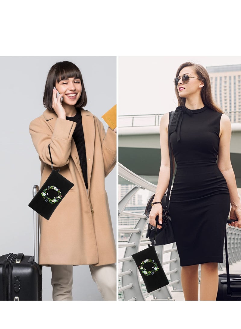 SYOSI Cosmetic Bags Sublimation Blank Heat Transfer Makeup Bags with Wristband Lanyards for DIY Craft Travel Canvas Zipper Pencil Bags Multi-purpose Travel Toiletry Bag 10PCS - Image 3