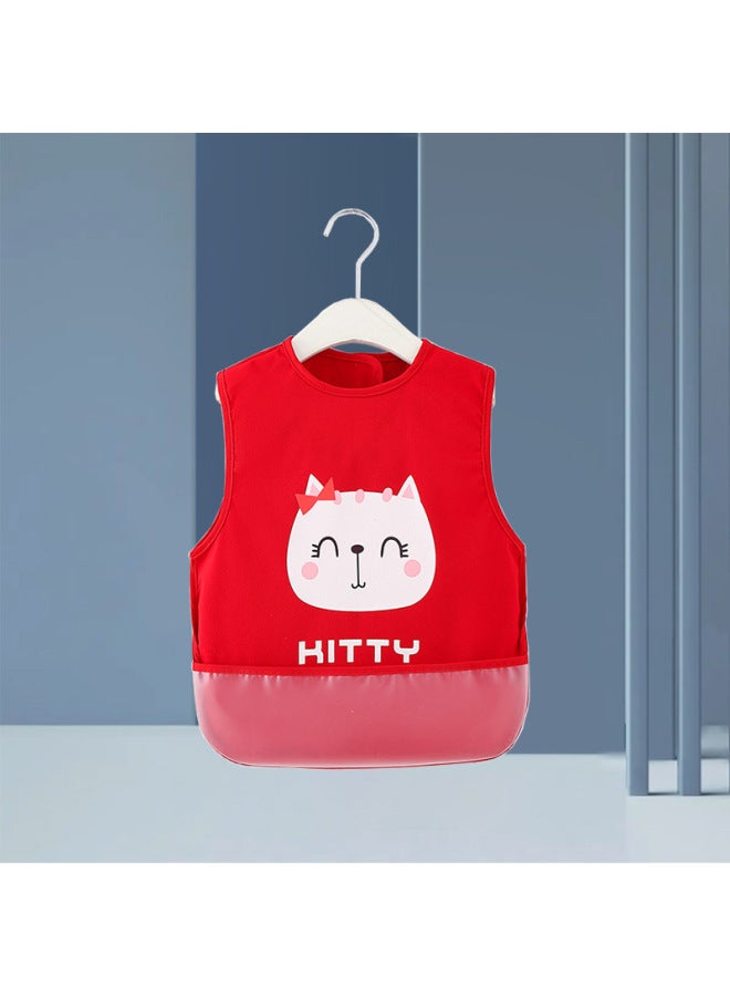 Children's Sleeveless Smock For Eating, Waterproof And Anti-dirty, Fashionable Outer A, Baby Summer Protective Clothing, Baby Reverse Wearing Bib