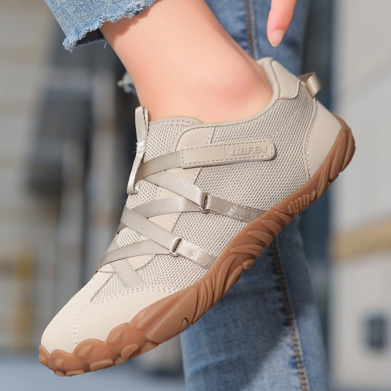 UBFEN Womens Barefoot Shoes Sneakers with Lightweight Minimalist Zero Drop for Walking Hiking Running Comfortable Casual Fashion Tennis Shoes Khaki 8 - Image 3