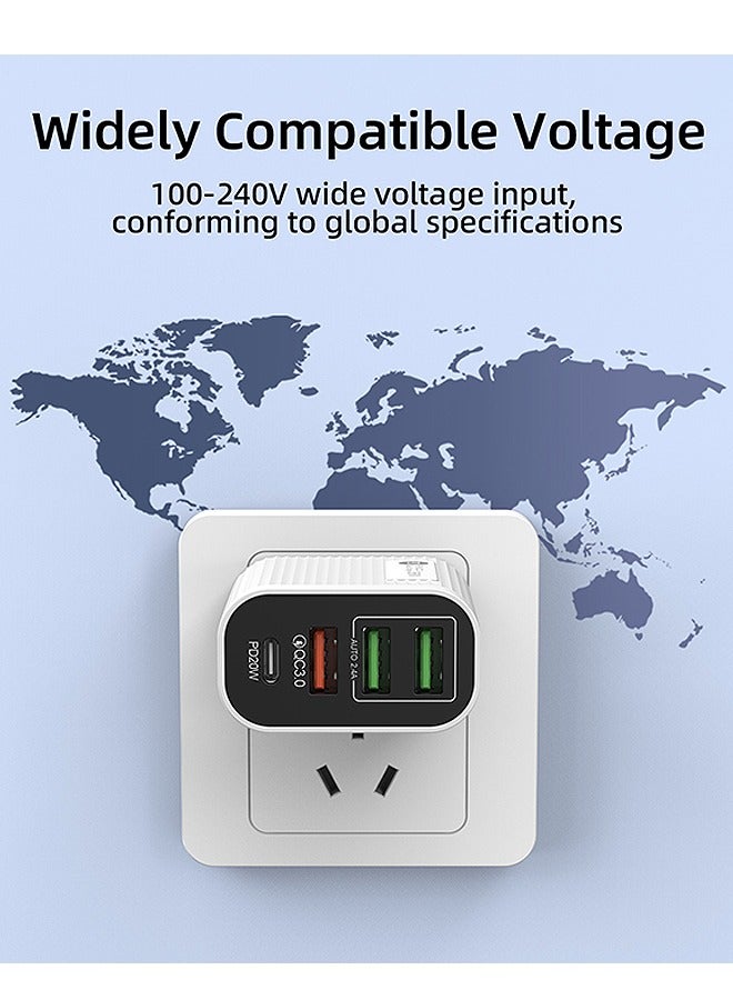 36W Multi Port European Quick Charger, Fast Charging Adapter for Multiple Models of Electric Device (White) - Image 4