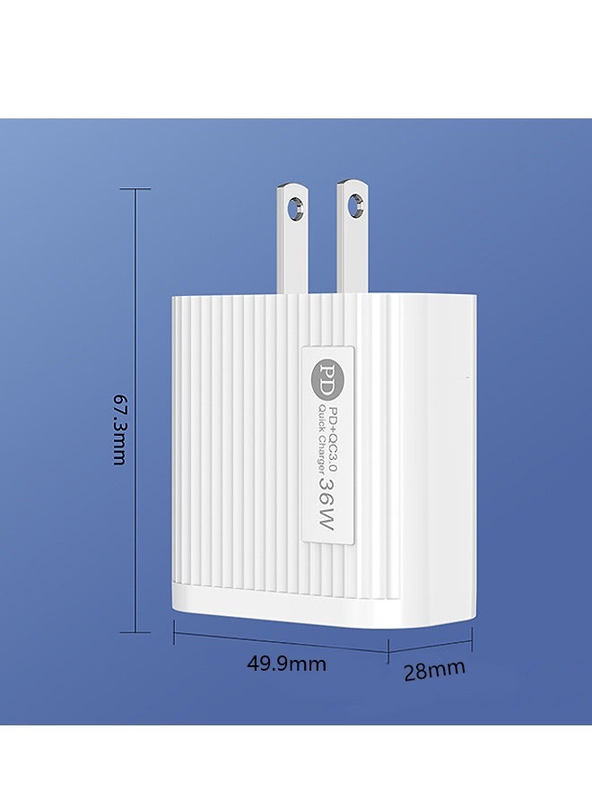 36W Multi Port European Quick Charger, Fast Charging Adapter for Multiple Models of Electric Device (White) - Image 2