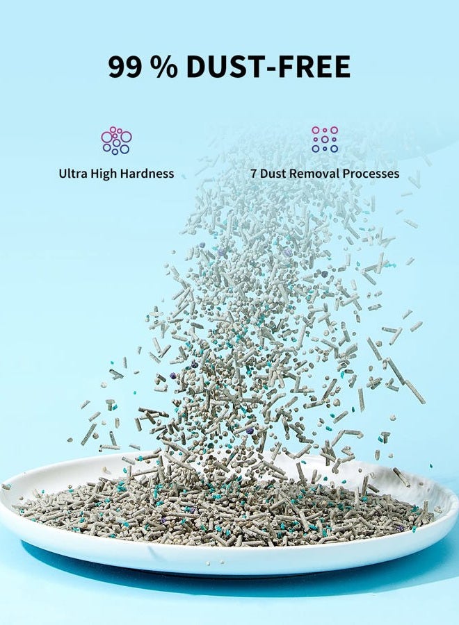 PETKIT أيفركلين 5 في 1 رمل قطط مختلط، رمال قطط قوية التكتل، تحكم في الروائح وغير معطر، ماص للغاية وقابل للغسل بالماء، رمل توفو بنتونيت، خالي من الغبار، 8 رطل/كيس - Image 3