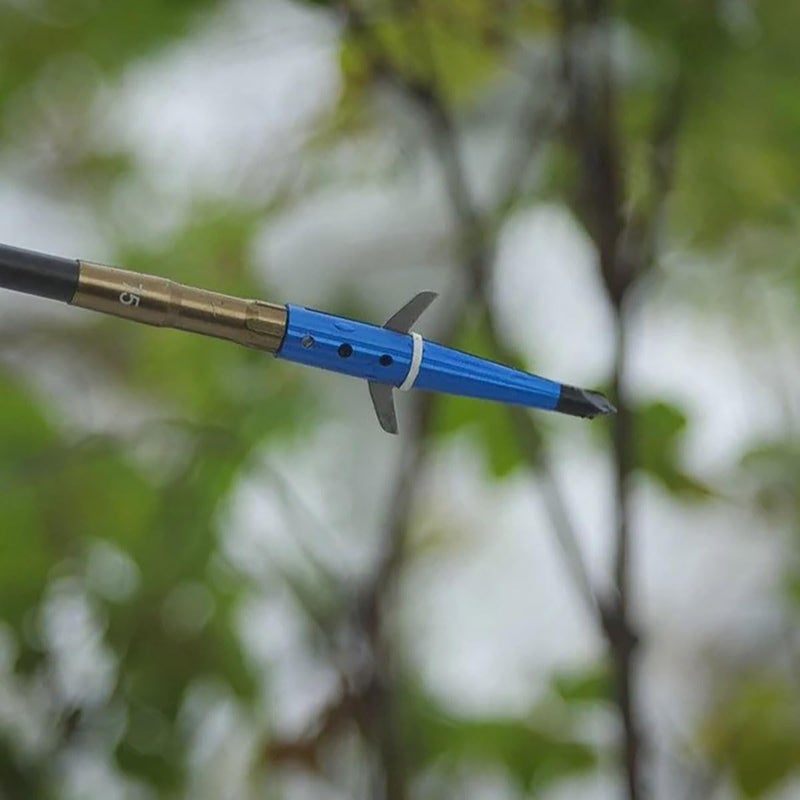 Swhacker Store Levi Morgan Series 2-Blade Blade-Lock Broadheads, 2.5″ Cut, Blue, 3-Pack | Practice-Safe Blade-Lock Feature - Image 4