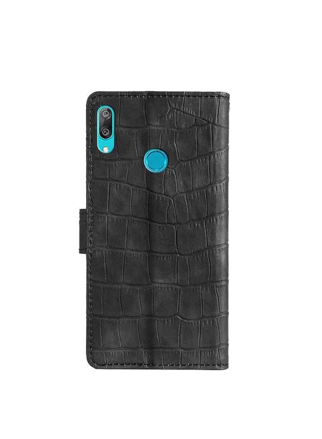 Zaboon Case For Huawei Y7 2019 / Y7 Prime 2019 / Enjoy 9 Fingerprint Version Skin Feel Crocodile Texture Magnetic Clasp PU Leather Phone Case - Image 3