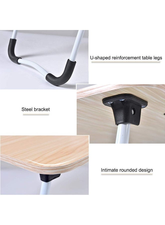 Generic Folding Laptop Table for Bed – Adjustable Lap Desk with iPad Holder, Cup Slot & Anti-Slip Legs – Portable Notebook Tray Stand  - Image 2