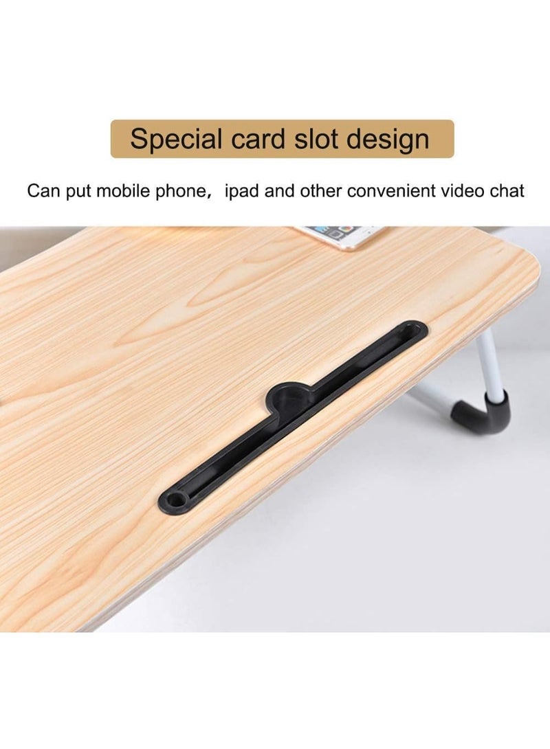 Generic Folding Laptop Table for Bed – Adjustable Lap Desk with iPad Holder, Cup Slot & Anti-Slip Legs – Portable Notebook Tray Stand  - Image 4