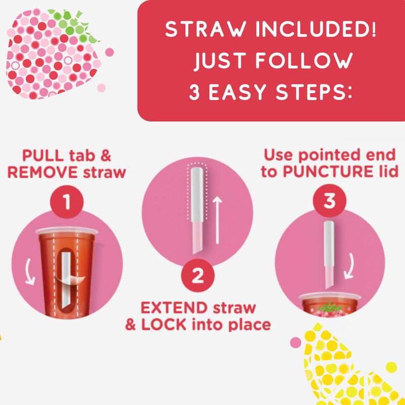 Joyba Reduced Sugar Strawberry Lemonade Flavored Green Bubble Tea, 4 Pack,12 fl oz. Cups - Image 2