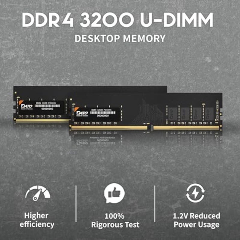 DDR4 RAM kit x2 3200 CL22 3200MHz PC4-25600 1.2V 288pin Non-ECC unbuffered memory dimm, Computer Desktop Memory Module Udimm - Image 2