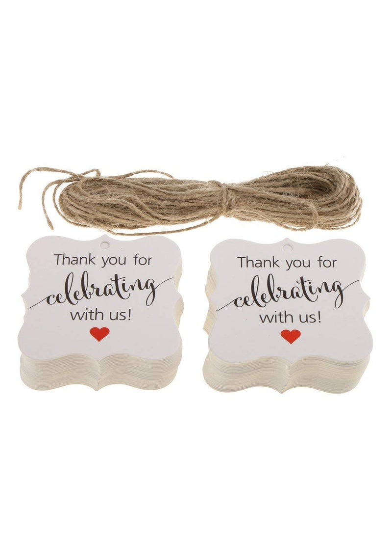 Atmiyamart Atmiyamart Thank You Cards Gift Tags Vintage White Paper Hang Tags Wedding Party Favor Birthday Party Baby Shower Tags Handmade Tag 50Pcs6X6Cm White Tags for Gift Bags Packing  - Image 2