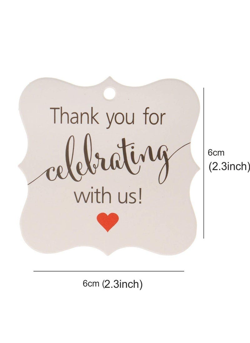 Atmiyamart Atmiyamart Thank You Cards Gift Tags Vintage White Paper Hang Tags Wedding Party Favor Birthday Party Baby Shower Tags Handmade Tag 50Pcs6X6Cm White Tags for Gift Bags Packing  - Image 3