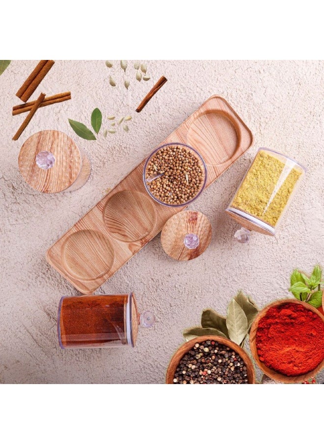 ماركة غير محددة طقم سكريه بقاعده  4*1 مكون من 4 قطع مع أغطية.. سعة كل وعاء300ml  - Image 1